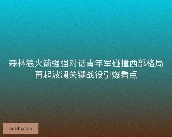 森林狼火箭强强对话青年军碰撞西部格局再起波澜关键战役引爆看点